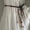 Cinturón de Cintura Tejido Estilo Étnico Accesorio para Mujer para Vestido Moda Retro Decoración de Borla con Cuentas Cadena de Cintura Lazo para Cintura de Vestido