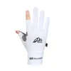 Guantes de equitación de seda de hielo para hombre y mujer de verano finos deportivos para montar en bicicleta conducir de dedo completo antideslizantes con fugas de dos dedos pesca pantalla táctil de medio dedo