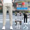 Pantalones casuales de otoño para hombre, estilo nuevo de outlet, versátiles, ajustados, de pierna recta, cónicos, negros para hombre