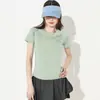 Nova Camiseta de Yoga de Verão, Roupa Fitness Fina de Corte Justo para Mulheres, Top Esportivo de Corrida com Manga Curta Respirável de Secagem Rápida
