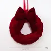 Guirlanda de Natal de Veludo Transfronteiriça Enfeite para Porta da Frente Laço Trançado DIY Decoração de Natal Ornamento Pendurado