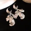 Pendientes Colgantes Ovalados de Circonita Transfronterizos Europeos y Americanos, Moda Retro, Temperamento Exquisito, Lujo Ligero, Pendientes de Alta Gama