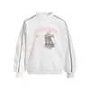 Moletom Capuz Acolchoado Redondo Estilo Americano com Estampa de Sombra Letra Homem Primavera e Outono Casual Solto Pulôver Roupa Esportiva Tendência de Rua Masculina