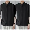 Camisa Blanca de Manga Corta Estilo Chino Nuevo para Hombre Beijianglang, Nuevo Set de Traje Casual Zhongshan de Verano Estilo Francés Resistente a las Arrugas sin Planchar