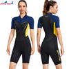 Traje de Neopreno Nuevo para Pareja Traje de Baño de una Pieza Protección Solar Manga Corta Shorts 1.5mm Snorkel Surf Traje de Neopreno Cálido