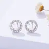 Aretes de botón de plata esterlina s925 temperamento coreano pequeño fresco moda simple personalidad joyería para la oreja chapado platino aretes de botón