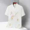 Conjunto Tang Suit de Seda Gelada Masculino Fino de Manga Curta para Pais de Meia-Idade e Idosos, Hanfu Sênior Estilo Chinês Camisa de Vovô Primavera 098
