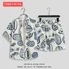 Camisa de Flores Hawaianas Traje de Playa Verano Delgado Sanya Viaje Pareja Hombre y Mujer Talla Grande Pantalones Casuales Sueltos