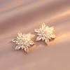 Brincos Zircônia Flor de Gelo Luxo Leve para Mulheres 2025 Novos Brincos Simples Nicho Tendência Brincos Design High-End