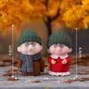Paisagem em miniatura criativa suéter de inverno boneco de avô e avó acessórios de decoração desktop pequenos enfeites de panificação