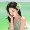 Pin para el cabello rosa puro y etéreo con un diseño fresco de borla estampado en caliente, un nuevo tocado de estilo chino para Hanfu