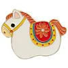 Broche de Año Nuevo del Caballo, Insignia Metálica Linda y Creativa Estilo Chino, Regalo para Amigos en su Año Zodiacal, Accesorio