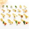 Antigo Francês Dourado Fulu Pingente Fivela Conjunto de Cobre Flor de Zircão Bambu Fivela Diy Colar Jóias Pingente Clipe Fivela