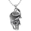 Mais Vendido na Amazon Europeia e Americana 40mm Halloween Criativo Retrô Crânio Desgastado Personalizado Pingente de Colar Atacado para Homens