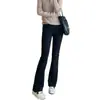 Calça Perna de Bambu Deus da Perna 360 Stretch Alta Elasticidade Fina Micro Flare Calça Figura Petite Emagrecimento Pequena Calça Preta Feminina 2026 Primavera H041415