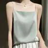Camisola de Satén Sedoso Imitación Seda Un Hombro Color Sólido para Llevar Debajo de Trajes, Gran Cantidad en Stock