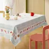 Mantel floral de dibujos animados, impermeable, a prueba de aceite, lavable, aislante térmico, anti-quemaduras, mantel cuadrado para comedor, lujo ligero, sensación de alta gama, mantel para mesa de centro