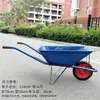 Carretilla engrosada agrícola de una rueda de doble rueda sitio de construcción cubo carro transportando sedimento basura alimento carro de jardín