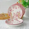 Juego de Platos para Boda en Casa, Regalo de Año Nuevo para Recién Casados, Estilo Pastoral, Vajilla Festiva de Año Nuevo de Aspecto Elegante