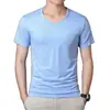 Camiseta Básica de Manga Corta para Hombre con Cuello en V, Color Liso de Verano, Camiseta Interior Simple Versátil de Media Manga, Fresca de Secado Rápido, Transfronteriza