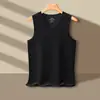 Camiseta Regata Térmica Masculina Sem Costura com Lã Alemã, Camada Base Engrossada Slim Fit, Roupa Íntima Elástica Geradora de Calor para Outono e Inverno, Regata
