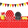 Artículos para Fiestas Temáticas de Mickey Mouse Más Vendidos Transfronterizos Decoraciones de Cumpleaños Accesorios de Decoración para Fiestas Platos de Papel Vasos de Papel Manteles
