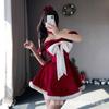 Doriara Nuevo Uniforme Navideño para Niña Vestido Dorado de Terciopelo sin Tirantes Lazo Ambiente Estrellado Vestido Navideño