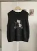 Chaleco de punto jacquard con estampado de cachorro de dibujos animados KEKEZOON, para mujer, corte holgado, para llevar en capas, sin mangas, 8915