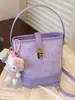 Bolso Pequeño Transfronterizo para Mujer 2026 Nuevo Verano Moda Bolso de Mano Bolso Cubo Estampado Lindo Bolso de Hombro Cruzado de Cuerpo Bolso de Moda