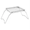 Suporte de Churrasqueira de Aço Inoxidável para Exterior Dobrável Portátil Suporte de Chaleira Ferramenta Multifuncional para Acampamento Piquenique Churrasco
