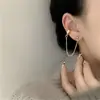 Brincos de pino S925 com corrente e franja, estilo coreano moderno, peça única, estilo frio, clipe personalizado para cartilagem da orelha sem furo na orelha