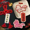 Etiqueta Fofa de Pônei com Formato Especial, Novo Cartão de Cumprimentos Estilo Chinês, Boa Sorte no Ano do Cavalo, Etiqueta Decorativa de Prosperidade, Planta em Vaso Verde para o Ano Novo