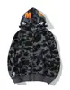 Sudadera con capucha Bape Cabeza de Tiburón Cabeza de Mono 2023 con Cremallera Completa, Disponible en Varios Colores, Sudadera con Cremallera 3D