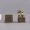 Sello Grande Creativo Pixiu Sello Antiguo Sello de León Mascota de Latón para Té Ceremonia del Té Tallado Decoración de Escritorio Adorno Artesanal
