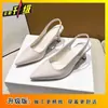 Novas Sandálias de Salto Agulha Bico Fino Boca Rasa Estilo Nicho Moda Primavera/Verão 2025 Sapatos Femininos Versáteis Elegantes para o Dia a Dia