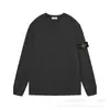 Sudadera de cuello redondo estilo europeo y americano color piedra Camiseta de manga larga Corte holgado Unisex Estilo pareja Insignia de brazalete Isla Casual Versátil