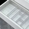 Caja divisoria para cajón de cosméticos Caja de almacenamiento incorporada para lápiz labial y brochas de maquillaje Caja de almacenamiento transparente Caja organizadora rectangular para artículos varios