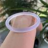 Pulsera de Calcedonia Violeta Natural Pulsera de Ágata Lavanda Violeta Hielo para Niña Pulsera de Belleza de Tira Redonda Congelada Lichi