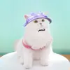 Gatos y Perros Mascotas Verano Lindo Tie-Dye Algodón Que Deja las Orejas al Aire Anti-Pelo Ajustable Protección Solar Sombrero de Princesa