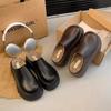 Mocasines de Felpa, Pantuflas de Algodón de Lana, Zapatillas Birkenstock con Suela Gruesa para Levantar Talón y Dedo del Pie para Mujer, Nuevo Otoño e Invierno 2025
