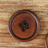 Botón de hueso de buey de borde fino de cuatro agujeros, color marrón oscuro, naranja cálido, simple, de alta calidad, material natural, botón para abrigo, botón para traje