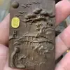 Colgante de Madera Preciosa de Árbol de Águila con Forma Natural, Cadena para el Cuello de Guanyin, Símbolo de la Paz, Talla en Madera, Adorno Colgante Vintage, Artesanías de Madera
