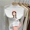 Camiseta de manga larga para niños, nuevo estilo otoño/invierno, cuello medio alto, capa base para niñas con forro polar, top cálido para niños de talla mediana y grande