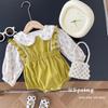 [Sem Devolução, Sem Troca] Roupas Largas Estilo Bebê 0-2 Anos Outono Bebê Menina Macacão Vestido Um Ano de Idade Ml958