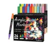 Marcadores acrílicos de gato coloridos transfronterizos, marcadores de graffiti de doble punta y doble color, punta suave para DIY, no se decoloran y mezclan colores