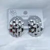 Nuevos Pendientes de Tachuela Irregulares Geométricos Retro Transfronterizos para Mujer Simples Versátiles Creativos Acero de Titanio Diseño Hidráulico Joyería al por Mayor