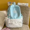 Mochila de encaje transparente con lunares estilo coreano, con un aire juvenil, adecuada para estudiantes y amigos en viajes de vacaciones, mochila pequeña dulce y linda