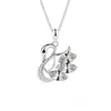 925 colar de prata esterlina feminino popular Net vermelho ins simples cisne pingente clavícula cadeia curto presente de aniversário para namorada