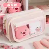 Estuche para Lápices Bolsa de Dolor Jiyikawa Ins Nuevo Estilo Caja de Papelería para Chicas de Secundaria, Gran Capacidad, Alto Valor Estético, Estuche Transparente