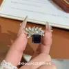 Anel Retrô Europeu e Americano de Cubo de Açúcar e Espiga de Trigo com Senso de Design, Moderno e Versátil, Anel de Cubo de Açúcar e Espiga de Trigo de Alta Qualidade e Elegante